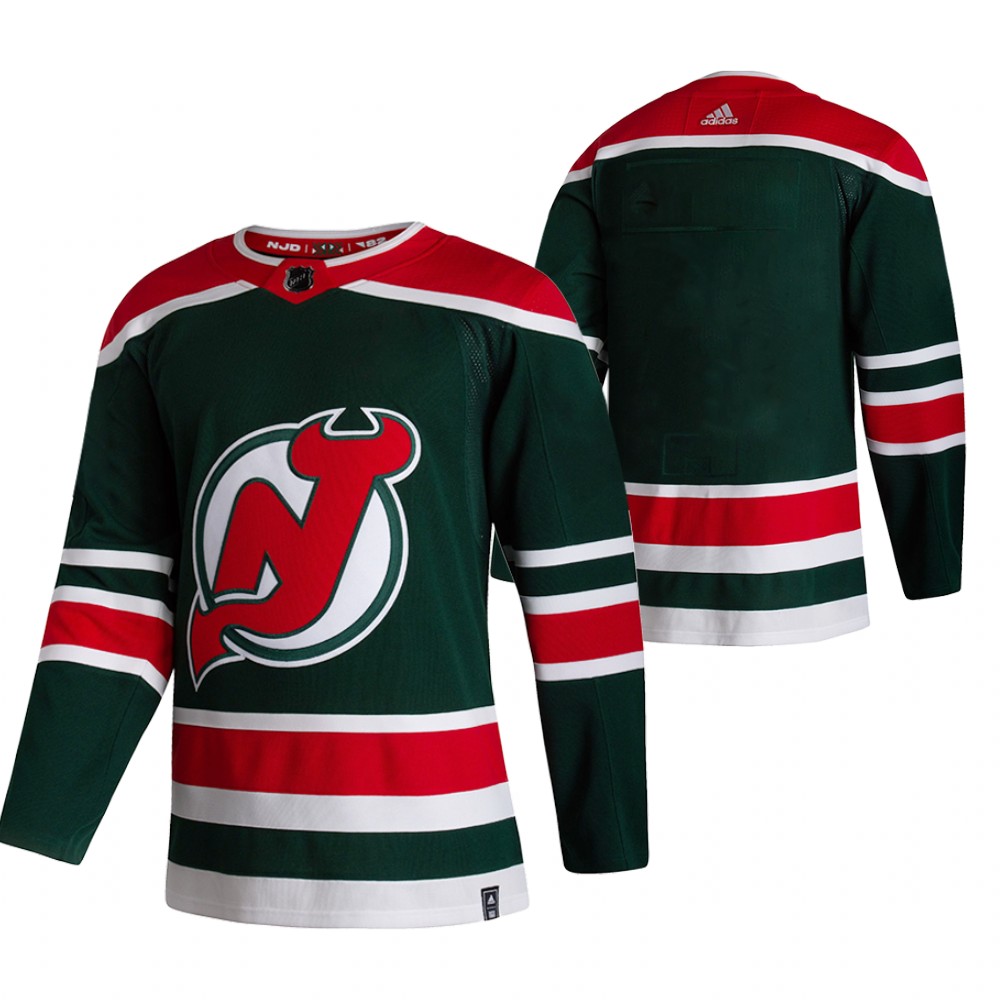 Cheap 2021 Adidias New Jersey Devils Blank Green Men Reverse Retro Alternate NHL Jersey